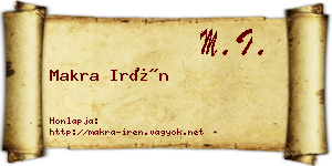 Makra Irén névjegykártya