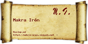 Makra Irén névjegykártya